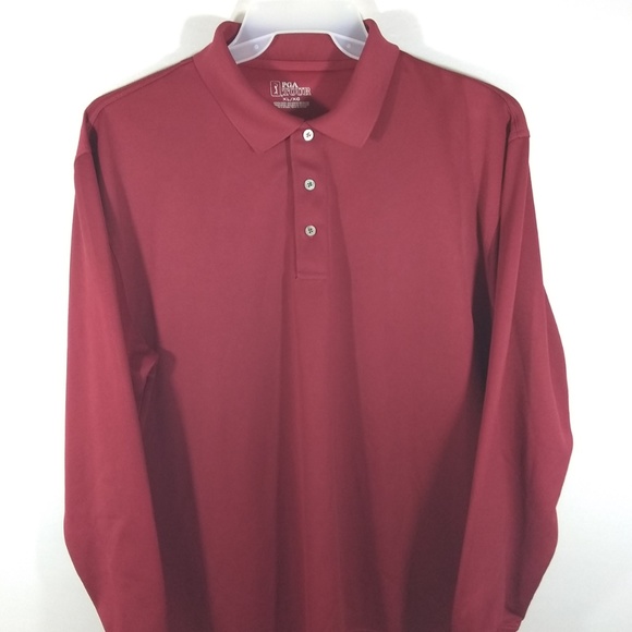 PGA TOUR MENS XL LONG SLEEVE 3 BUTTON POLO SHIRT - Picture 1 of 3